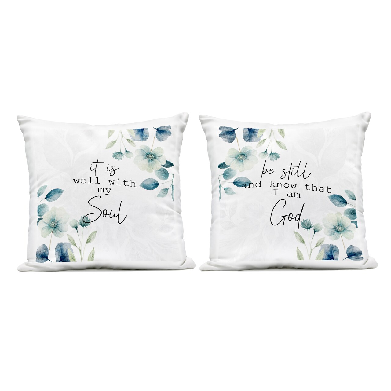 Stupell Industries Spiritual Proverbs with Flowers 2 Piece Outdoor Printed Pillow Set, design by Kim Allen, 18 x 7 x 18